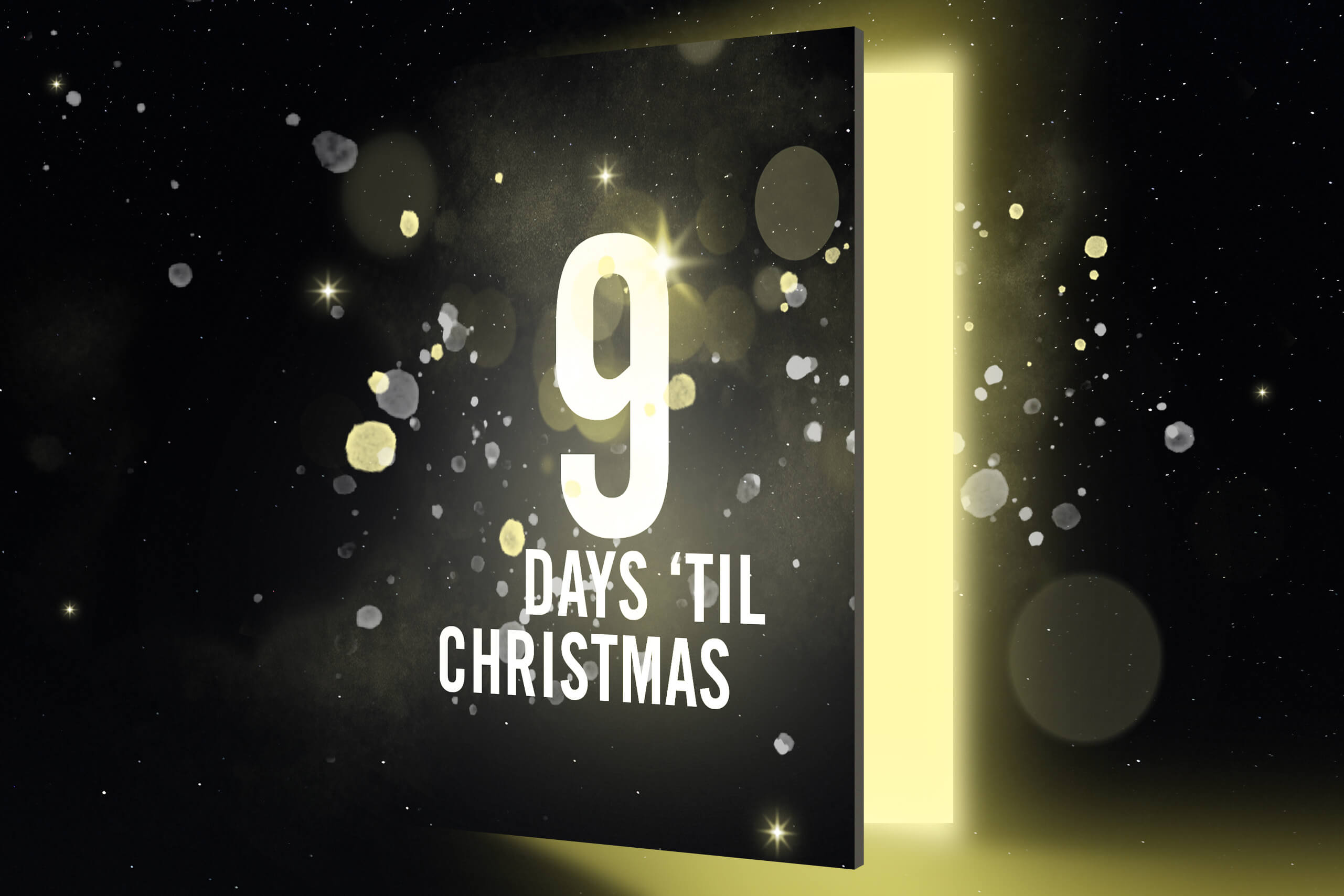 9 days untill christmas, advent door