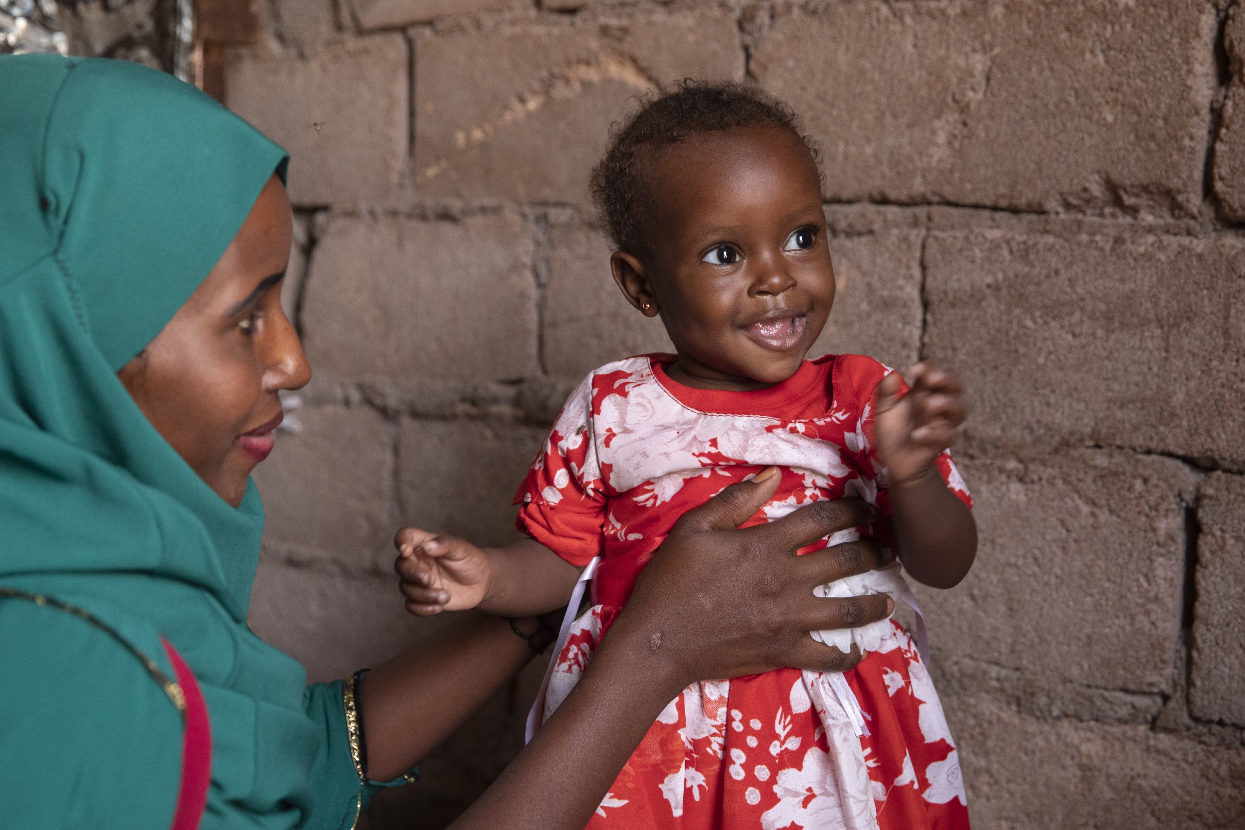 Fatima, 9 months with her mother in Somalia